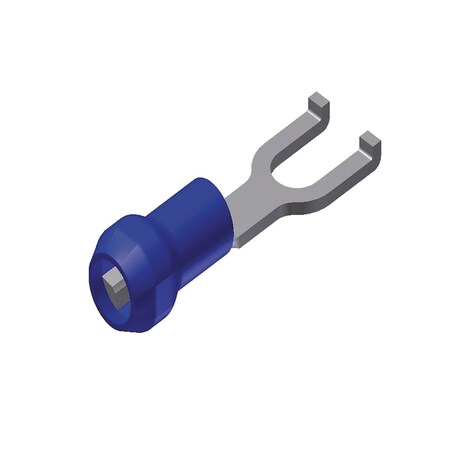 Burndy Flanged Fork Terminal, 16-14 AWG, 8-10, 1.08 in L, .36 in W, Nylon Ins YAE14Z4BOX